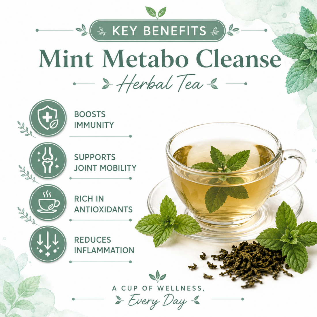 Mint Metabo Cleanse Herbal Tea By Suryatra | 100g