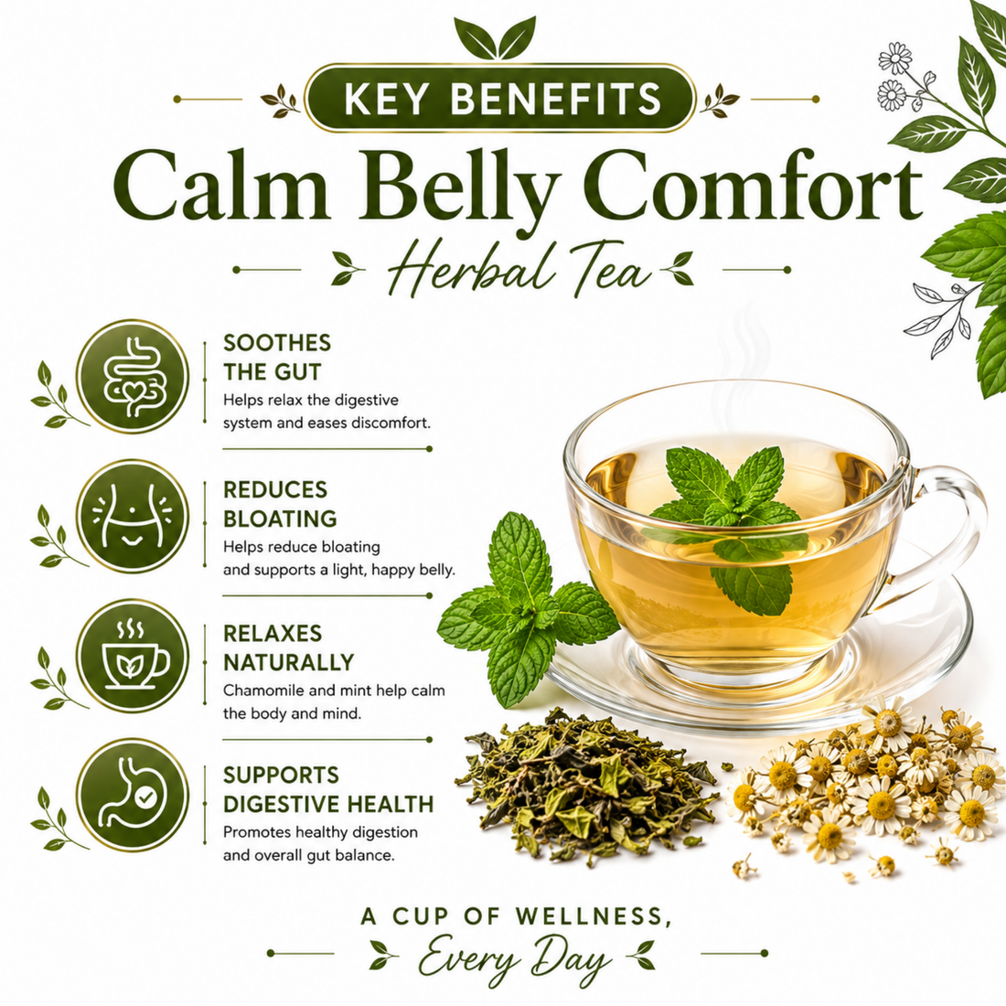 Calm Belly Comfort Herbal Tea by Suryatra | 100g
