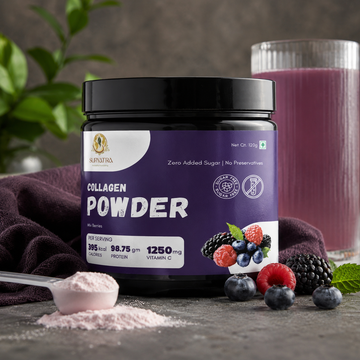 Suryatra Collagen Powder with Vitamin C – Mixed Berry Flavour | Zero Added Sugar | Collagen Protein Supplement | 120g