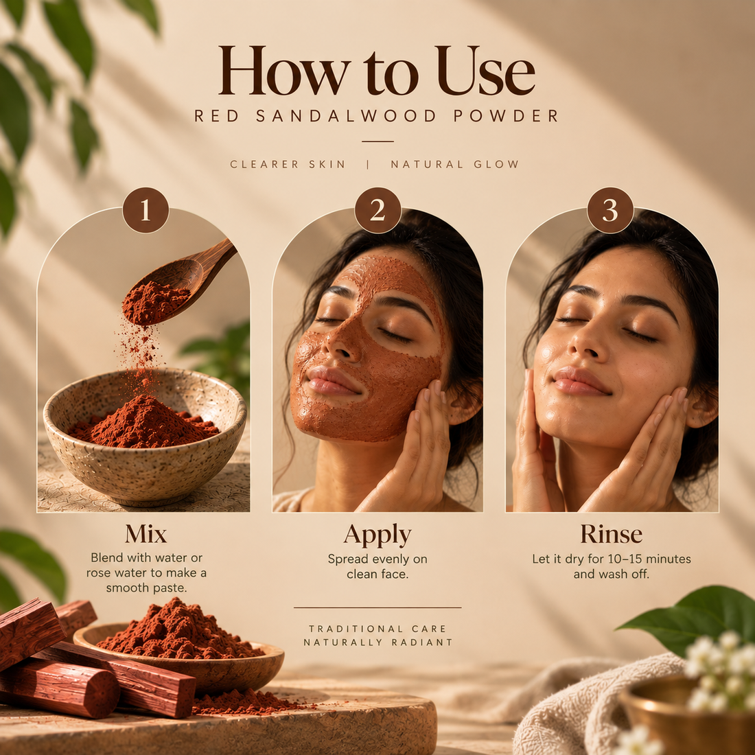 Rakt-Chandan Saar Red Sandalwood Powder by Suryatra | 100g