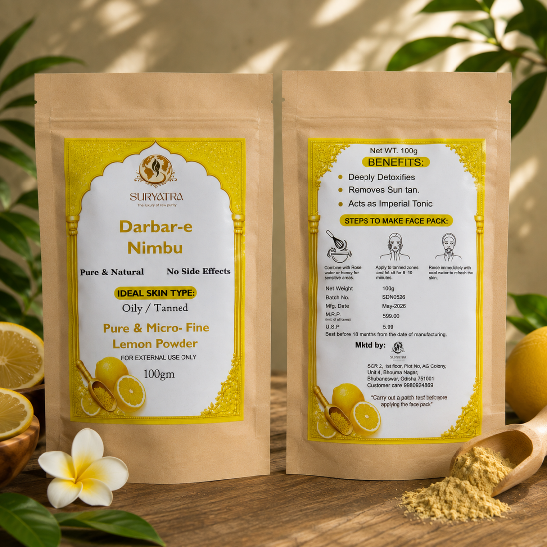 Darbar-e Nimbu Lemon Powder by Suryatra | 100g