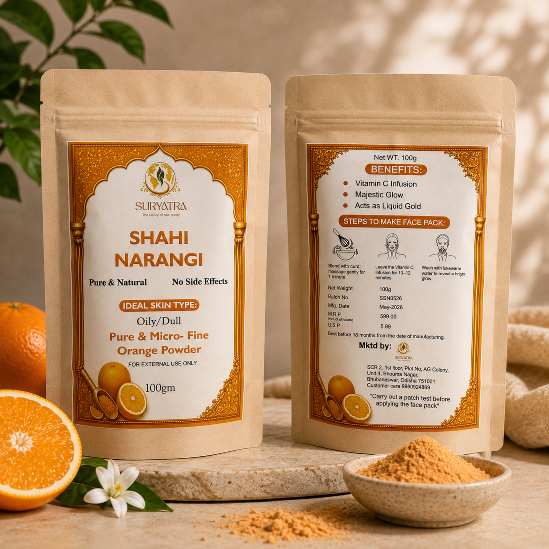 Shahi Narangi Orange Powder by Suryatra | 100g