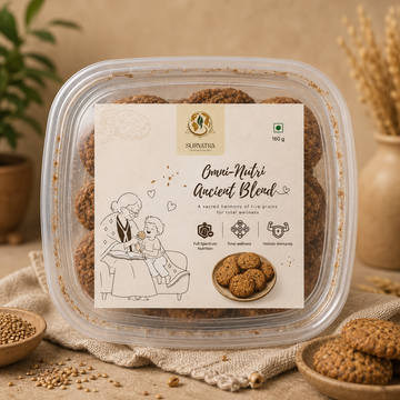 Omni-Nutri Ancient Blend by Suryatra, 160g | No Palm Oil | High Fibre | Ancient Grain Blend | With Nuts & Seeds | Anytime Snack